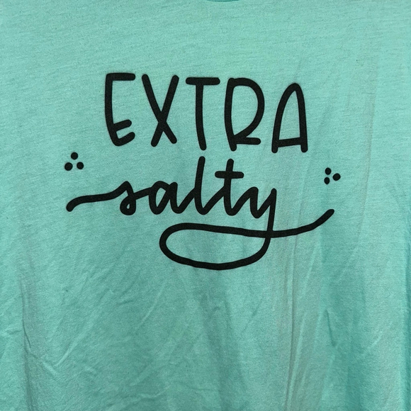 Women's Bella + Canvas T-shirt Size Medium Mint Green Extra Salty NWOT - Picture 4 of 7